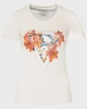 Guess Kadın Çiçek Logolu Steç Pembe T-Shirt