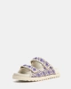 Guess Kadın Fadeliza Krem 4G Taşlı Cırt Cırtlı Terl