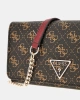 Guess Kadın Kahverengi Noelle Flap Organizer Crossbody Çanta