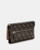 Guess Kadın Kahverengi Noelle Flap Organizer Crossbody Çanta