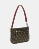 Guess Kadın Kahverengi Noelle Mini Üstten Fermuarlı Omuz Çan