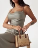 Guess Kadın Kahverengi Silvana İki Bölmeli Mini Tote Çanta