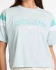 Guess Kadın Mavi Boxy Kesim Kısa Kollu Tişört