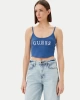 Guess Kadın Mavi Sunflower Ribana Bluz