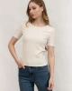 Guess Kadın Krem Logolu T-Shirt