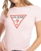 GUESS Kadın Pembe Slim Fit T-shirt Iconic Mid Organic Stretc