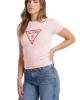 GUESS Kadın Pembe Slim Fit T-shirt Iconic Mid Organic Stretc