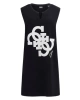 Guess Kadın Siyah 4G Desenli Oversize Tişört