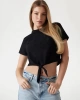 Guess Kadın Siyah Eyelet Ton Sür Ton Tişört