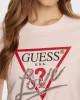 Guess Kadın Taşlı Love Logolu Pembe T-Shirt