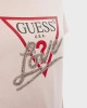 Guess Kadın Taşlı Love Logolu Pembe T-Shirt