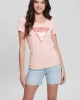 Guess Kadın Üçgen Logolu Pembe T-Shirt