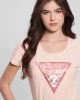 Guess Kadın Üçgen Logolu Pembe T-Shirt