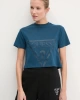 Guess Kadın Üçgen Logolu Mavi T-shirt
