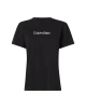 Calvin Klein Kadın Düz Logolu Siyah T-Shirt