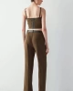 İpekyol Deri mix straight fit pantolon