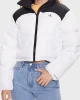 Calvin Klein Blocked Cropped Puffer Beyaz Kadın Mont