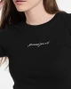 Kadın Slim Fit Ribbed T-shirt Uzun Kol Siyah