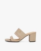 LEATHER & SUEDE BLOCK HEEL MULE
