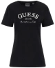 Guess Kadın Siyah Ön Logolu T-Shirt