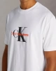 Calvin Klein  Erkek Siyah CK Monogram Beyaz T-shirt