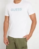 Guess Erkek  Beyaz Önü Logolu  Sterch T-Shirt