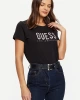 Guess Kadın Siyah Desenli T-Shirt