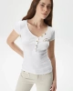 Guess Kadın Ss Henley  Olympia  To Beyaz T-Shirt