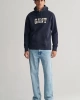 GANT Erkek Lacivert Regular Fit Kapüşonlu Logolu Sweatshirt