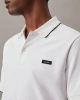 Calvin Klein Erkek Kontrast Şeritli Polo Yaka Beyaz T-shirt