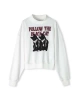 Twist Yüksek  Yaka Görsel  Baskılı Sweatshirt