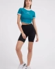 Guess  Önü Logolu Crop Tşört  Kadın Mavi