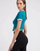 Guess  Önü Logolu Crop Tşört  Kadın Mavi