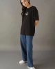 Calvin Klein  Kadın Logolu  Bisiklet Yaka Siyah T-Shirt