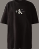 Calvin Klein  Kadın Logolu  Bisiklet Yaka Siyah T-Shirt