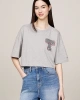 Tommy Hilfiger Kadın Gri Crop T-Shirt