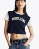Tommy Hilfiger Kadın Siyah Logolu  Crop T-Shirt