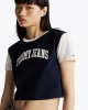Tommy Hilfiger Kadın Siyah Logolu  Crop T-Shirt