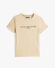 Tommy Hilfiger Erkek Bej Logolu T-Shirt