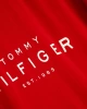 Tommy Hilfiger Erkek Kırmızı Logo Yuvarlak Yaka T-Shirt