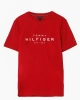 Tommy Hilfiger Erkek Kırmızı Logo Yuvarlak Yaka T-Shirt