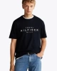 Tommy Hilfiger Erkek Lacivert Logo Yuvarlak Yaka T-Shirt