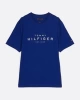 Tommy Hilfiger Erkek Mavi Logo Yuvarlak Yaka T-Shirt