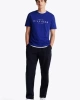 Tommy Hilfiger Erkek Mavi Logo Yuvarlak Yaka T-Shirt