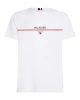 Tommy Hilfiger Erkek Beyaz Stripe T-Shirt