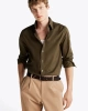 Tommy Hilfiger Erkek  Flex Regular Fit Poplin Yeşil Gömlek
