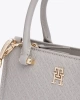 Tommy Hilfiger Monogram Kabartmalı Tote Gri Çanta