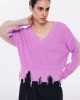 Twist  ColorBlock Eskitme  Efektli Kazak