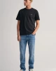 GANT Erkek Siyah Regular Fit Bisiklet Yaka Logolu T-shirt