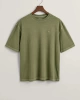 GANT Erkek Yeşil Relaxed Fit Bisiklet Yaka Logolu T-shirt